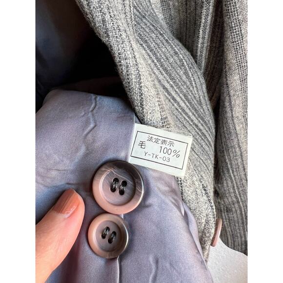Vintage Grey Wool Striped Blazer - Picture 7 of 10